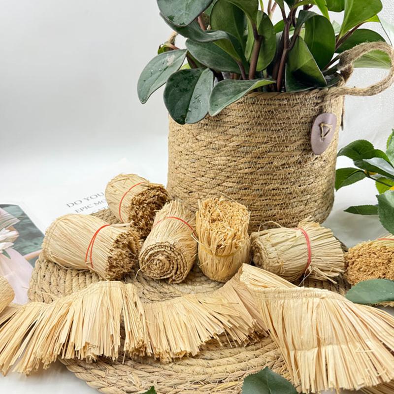 Tassel Fringe Trim - ナチュラルウェディングガーランド DIY ホームサプライ 背景壁装飾 ラフィアストロータッセル ジュートフリンジトリム