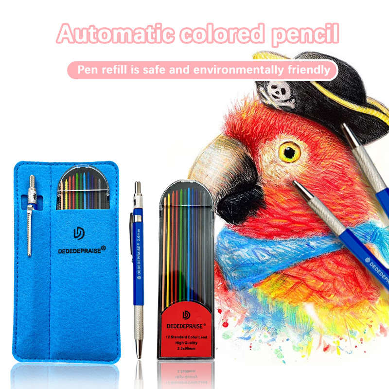 Staedtler Pencil Lumocolor - 12/24色鉛筆 2.0mm シャープペンシルセット スタンダードポートレート マカロン色芯 個別色リフィル芯
