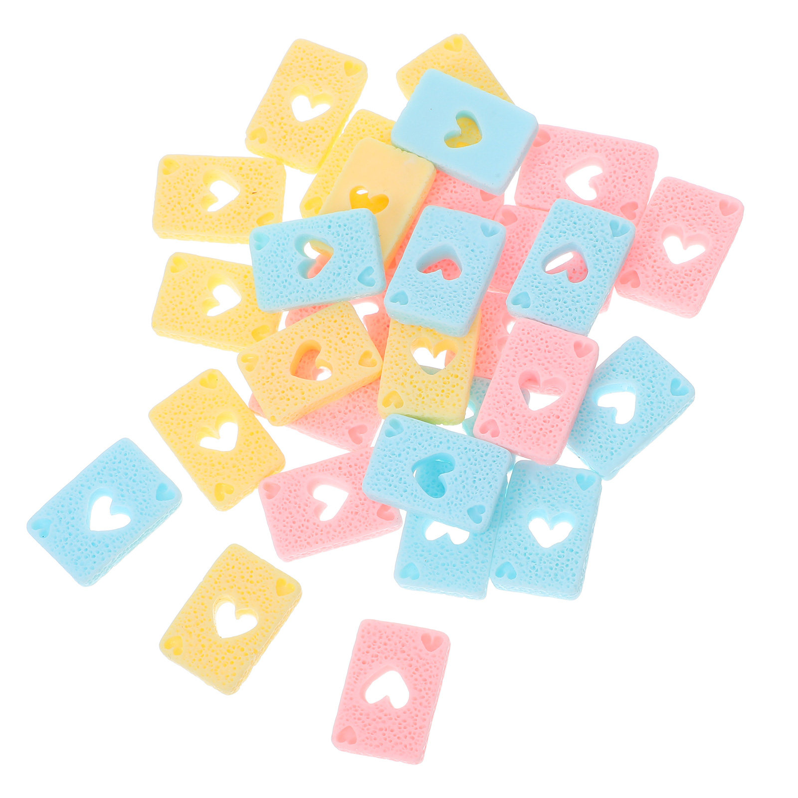 Embellishments For Scrapbooking - 30個入り レジン製ポーカーチャーム キャンディカラー DIY スマホケースアクセサリー スクラップブッキング
