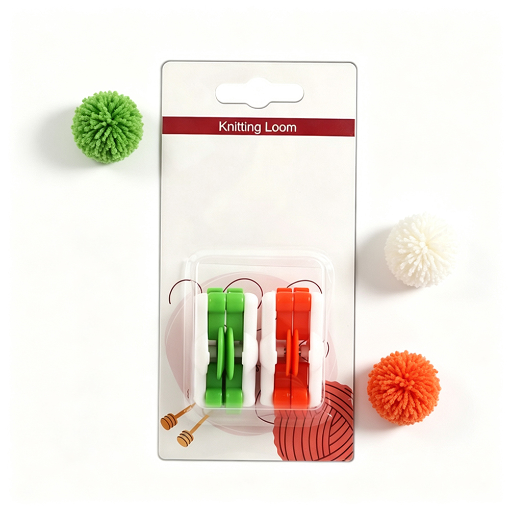 Pom Pom Maker Tool - 手作り毛糸玉メーカー2個入りセット。20/25mmのポンポンメーカー、ミニ編み機、DIYぬいぐるみボール作成用具、編み物ツール、アクセサリーセット。