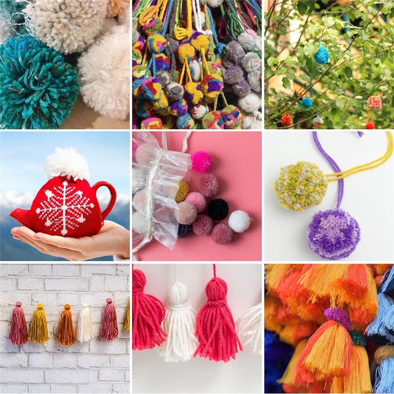 AT21-ポンポン作成セット。糸切り付きの糸巻きツール。ボー - Pom Pom Maker Tool のレビューと価格