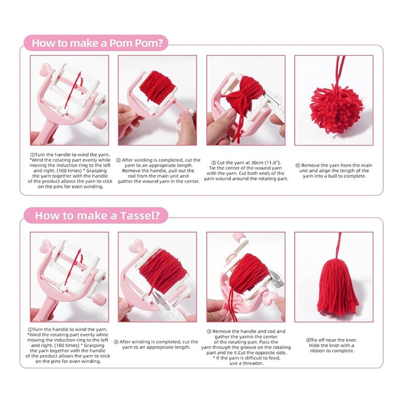 AT21-ポンポン作成セット。糸切り付きの糸巻きツール。ボー - Pom Pom Maker Tool のレビューと価格