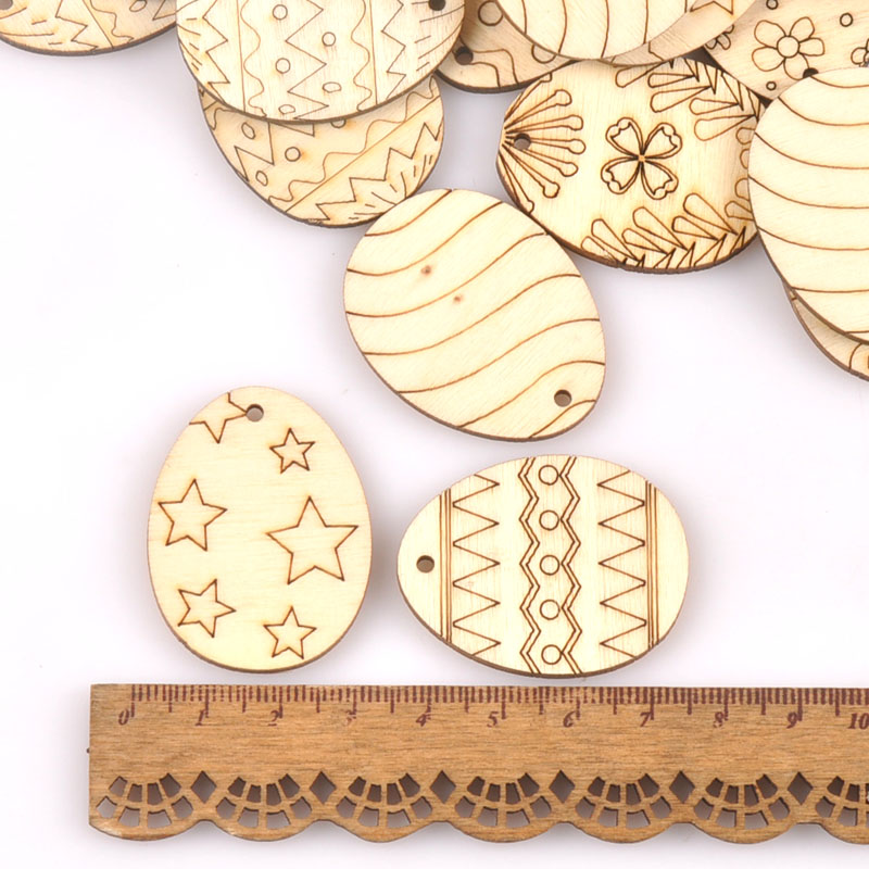 木製の手作りハンギングオーナメント,25個,ミックスカップ, - Embellishments For Scrapbooking のレビューと価格