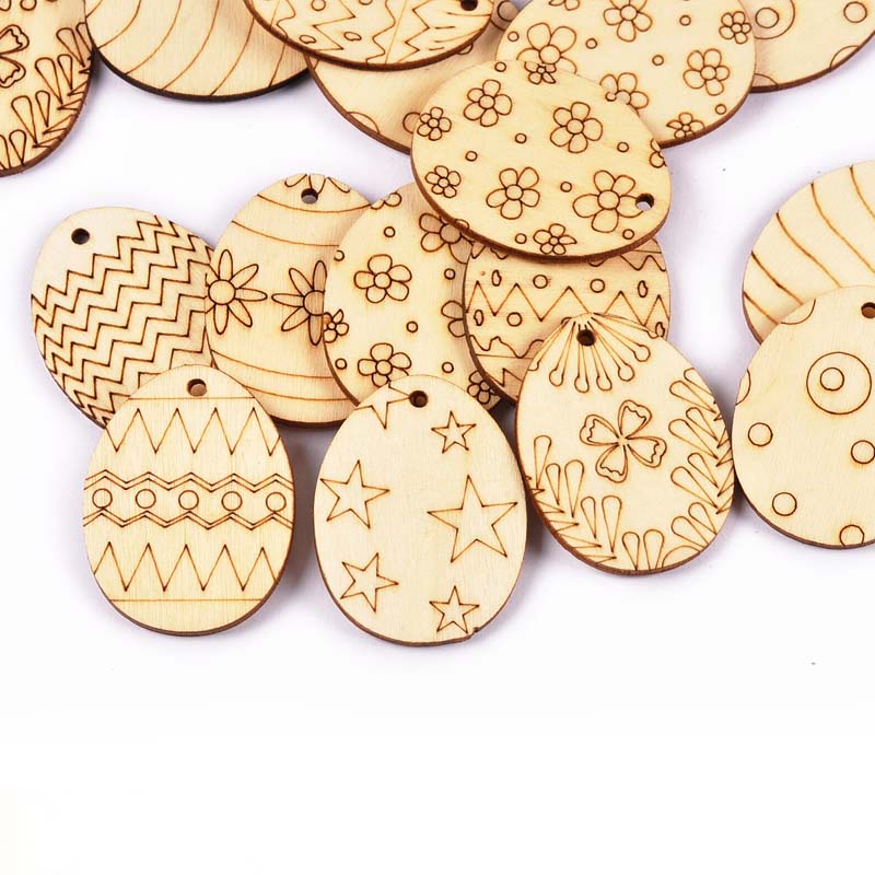 木製の手作りハンギングオーナメント,25個,ミックスカップ, - Embellishments For Scrapbooking のレビューと価格