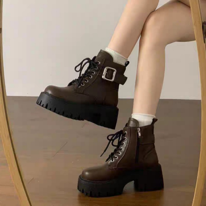 ファッション女性用アンクルブーツ 2025 秋冬新作 厚底身 - Guipure Lace Panel のレビューと価格