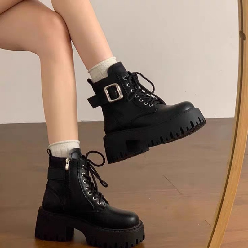 ファッション女性用アンクルブーツ 2025 秋冬新作 厚底身 - Guipure Lace Panel のレビューと価格