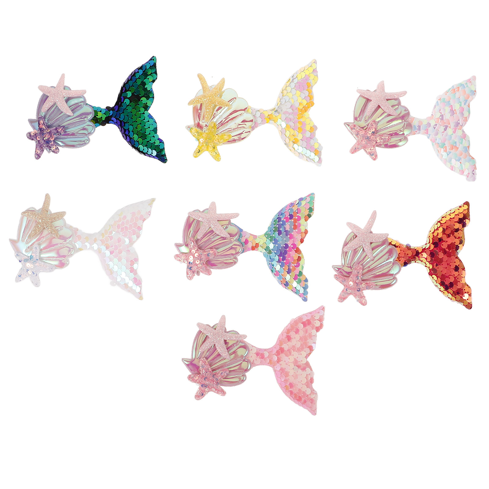 7個入り、人魚柄の布製パッチ。衣類、ヘアクリップ、バックパッ - Embellishment Crafts のレビューと価格