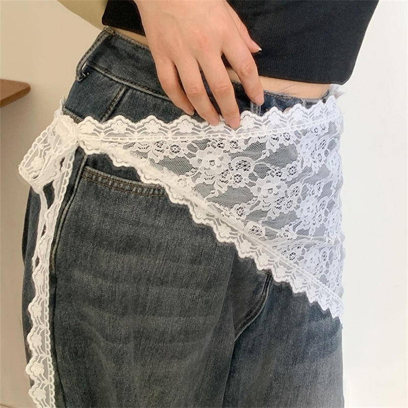 三角形レースショートスカート、ハーフスカート、バットカーテン - Lace Ribbon Trim のレビューと価格