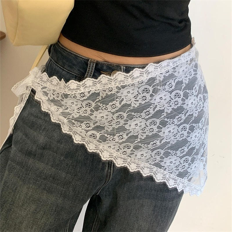 三角形レースショートスカート、ハーフスカート、バットカーテン - Lace Ribbon Trim のレビューと価格