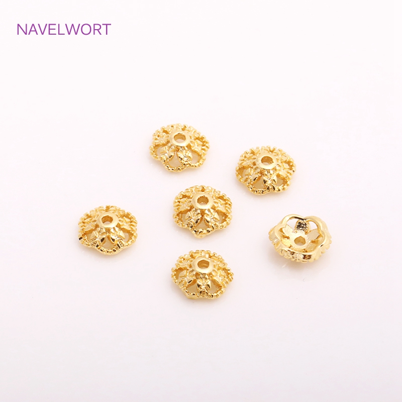 7mm 14K金メッキ真鍮ビーズキャップ スペーサービーズ、 - Embellishment Crafts のレビューと価格