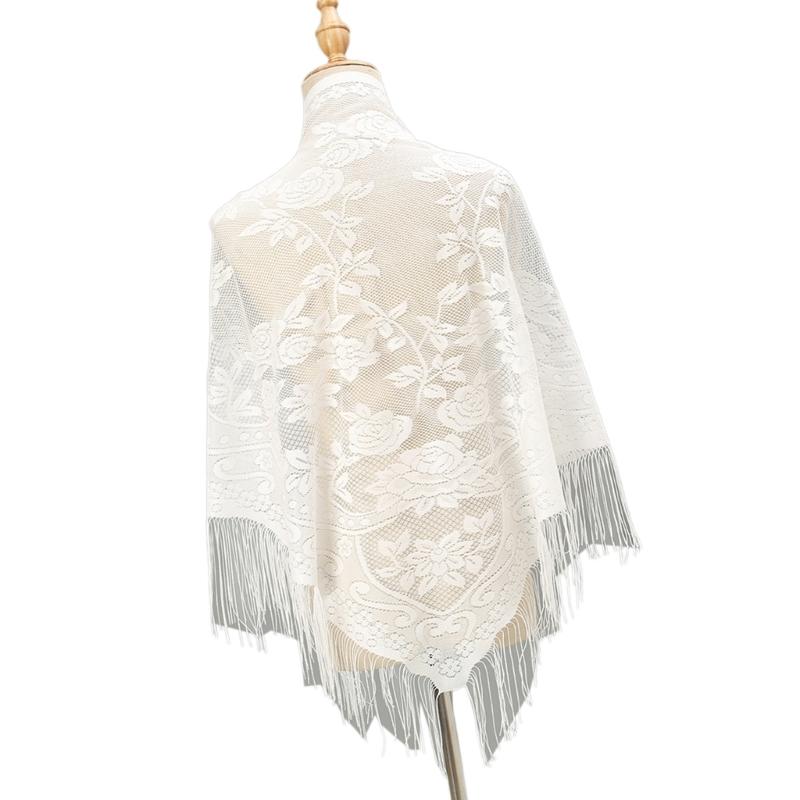 652F スタイリッシュなレーススカーフ タッセル付き 多用 - Tassel Fringe Trim のレビューと価格