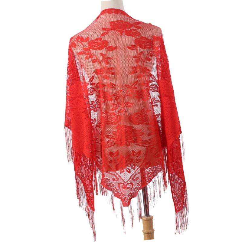 652F スタイリッシュなレーススカーフ タッセル付き 多用 - Tassel Fringe Trim のレビューと価格