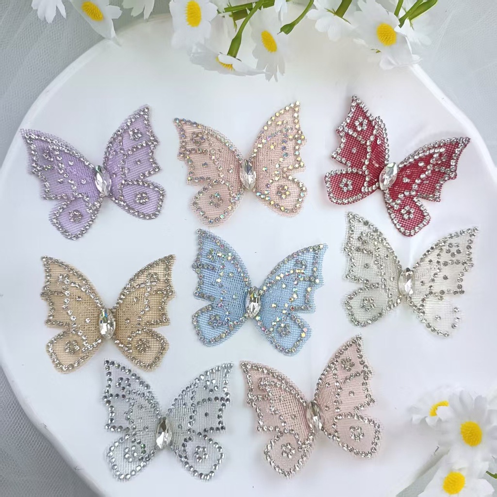 ラインストーン蝶レースアップリケキラキラクリスタルパッチ刺繍 - Guipure Lace Panel のレビューと価格