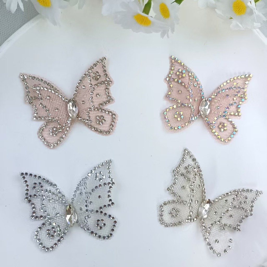 ラインストーン蝶レースアップリケキラキラクリスタルパッチ刺繍 - Guipure Lace Panel のレビューと価格