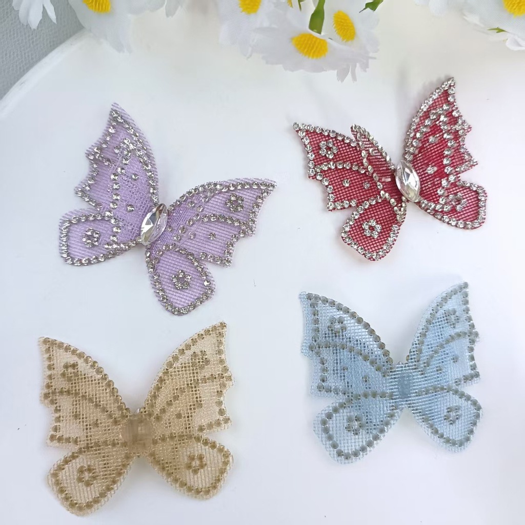 ラインストーン蝶レースアップリケキラキラクリスタルパッチ刺繍 - Guipure Lace Panel のレビューと価格